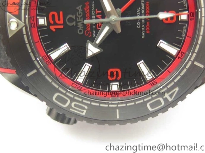 0209 Trendy Planet Ocean 45.5mm Deep Black red Real Ceramic VSF 1:1 Best Edition on Black Nylon Strap A8906 Super Clone 7986